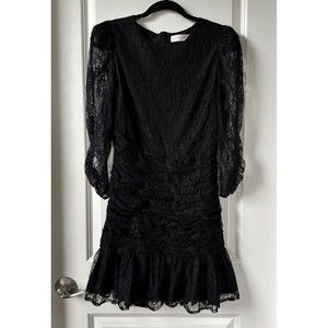 ASTR The Label Womens Black Cocktail Party Knee Length Lace Dress Size M